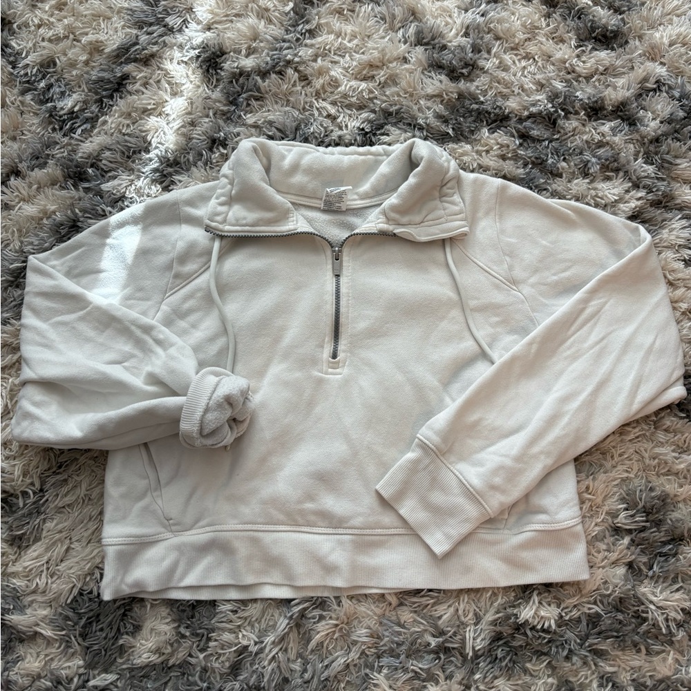 All in Motion White Quarter-Zip Sweatshirt